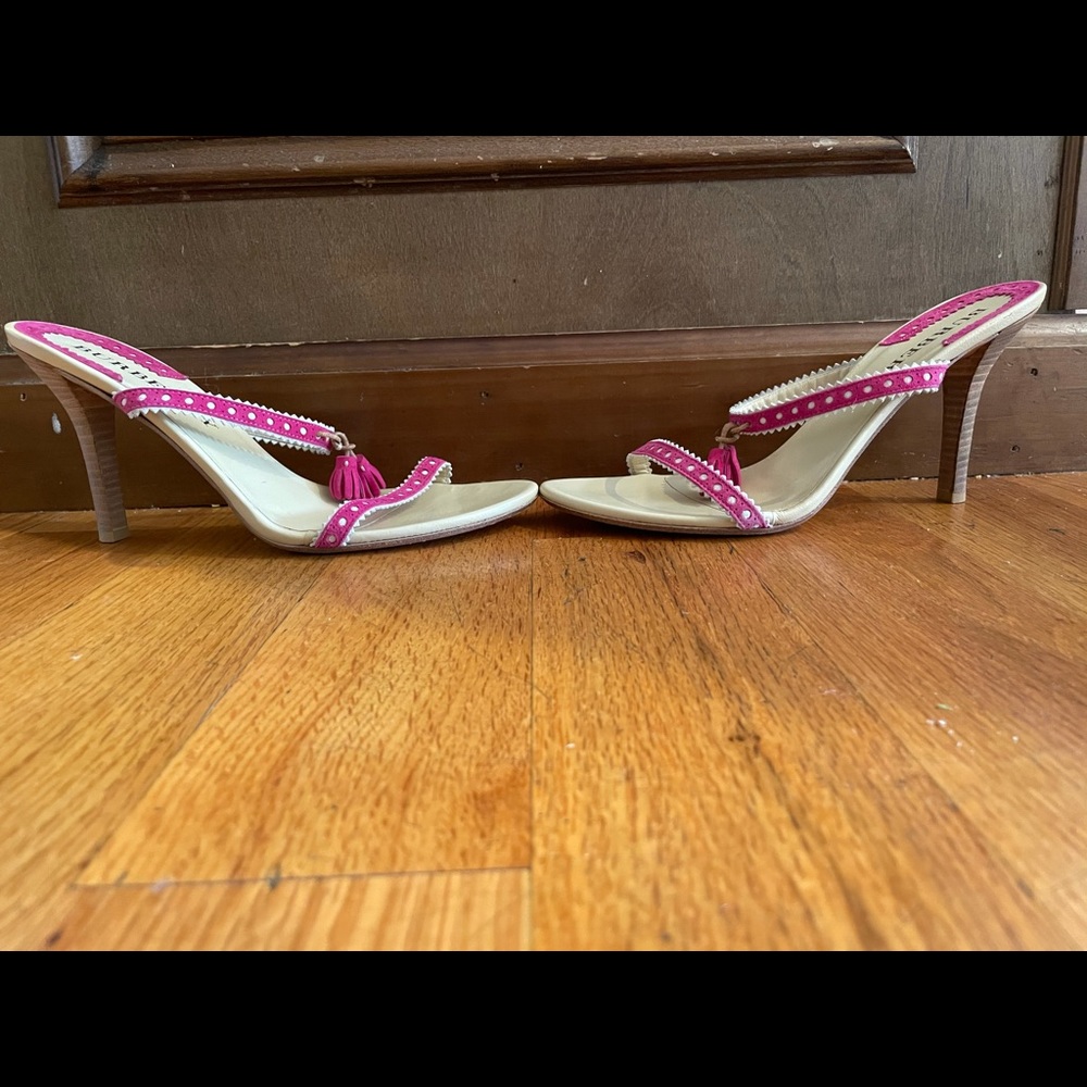 Vintage Burberry Heeled Slide Sandals - Picture 3 of 4